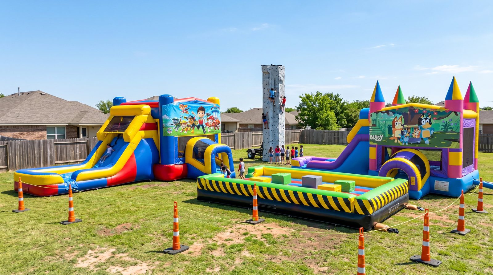 Moonwalk and bounce house rentals in Austin TX - water slides, combo units and inflatables delivered across Austin, Cedar Park, Georgetown, Pflugerville and Williamson County